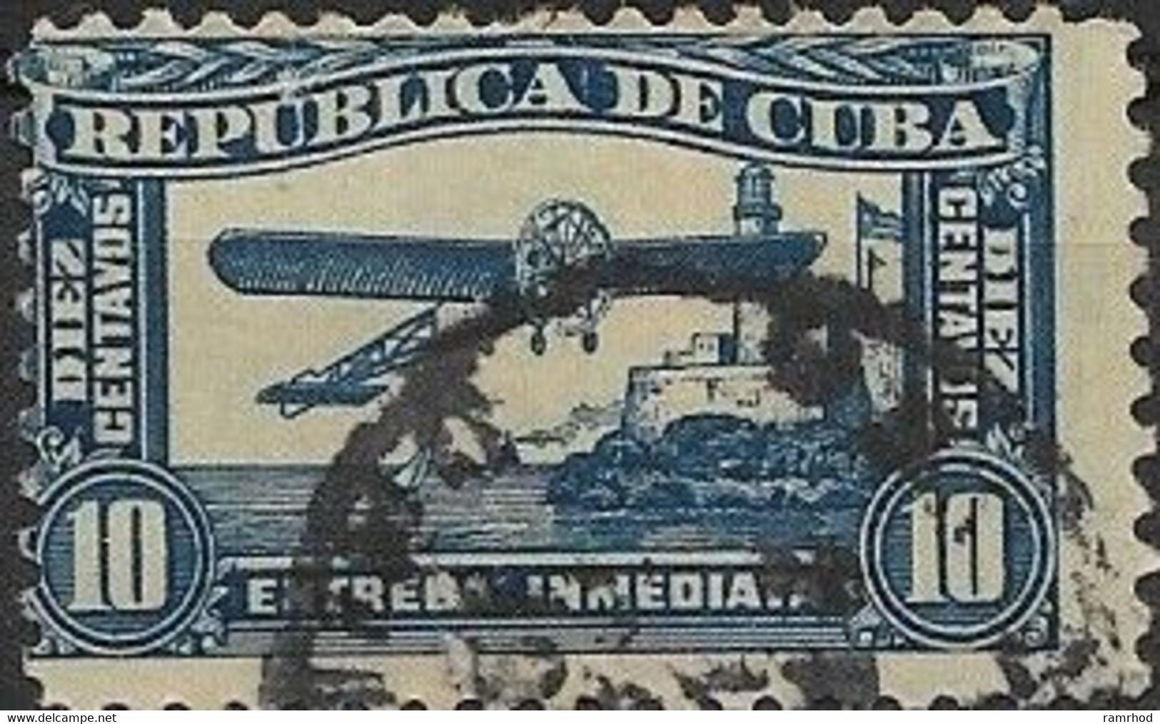 1914 Express Mail - 5c - Bleriot XI And Morro Castle FU - Sellos De Urgencia