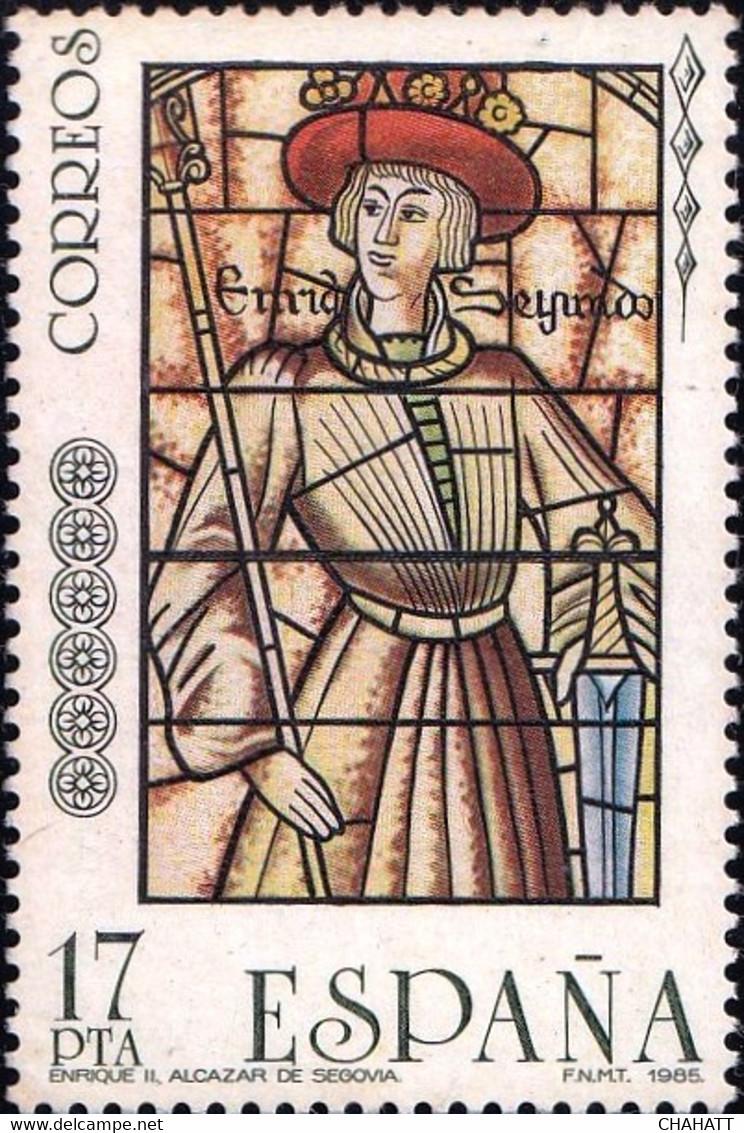 SPAIN-STAINED GLASS PAINTINGS-SET OF 3-SPAIN-1985-MNH-A4-555 - Sonstige & Ohne Zuordnung