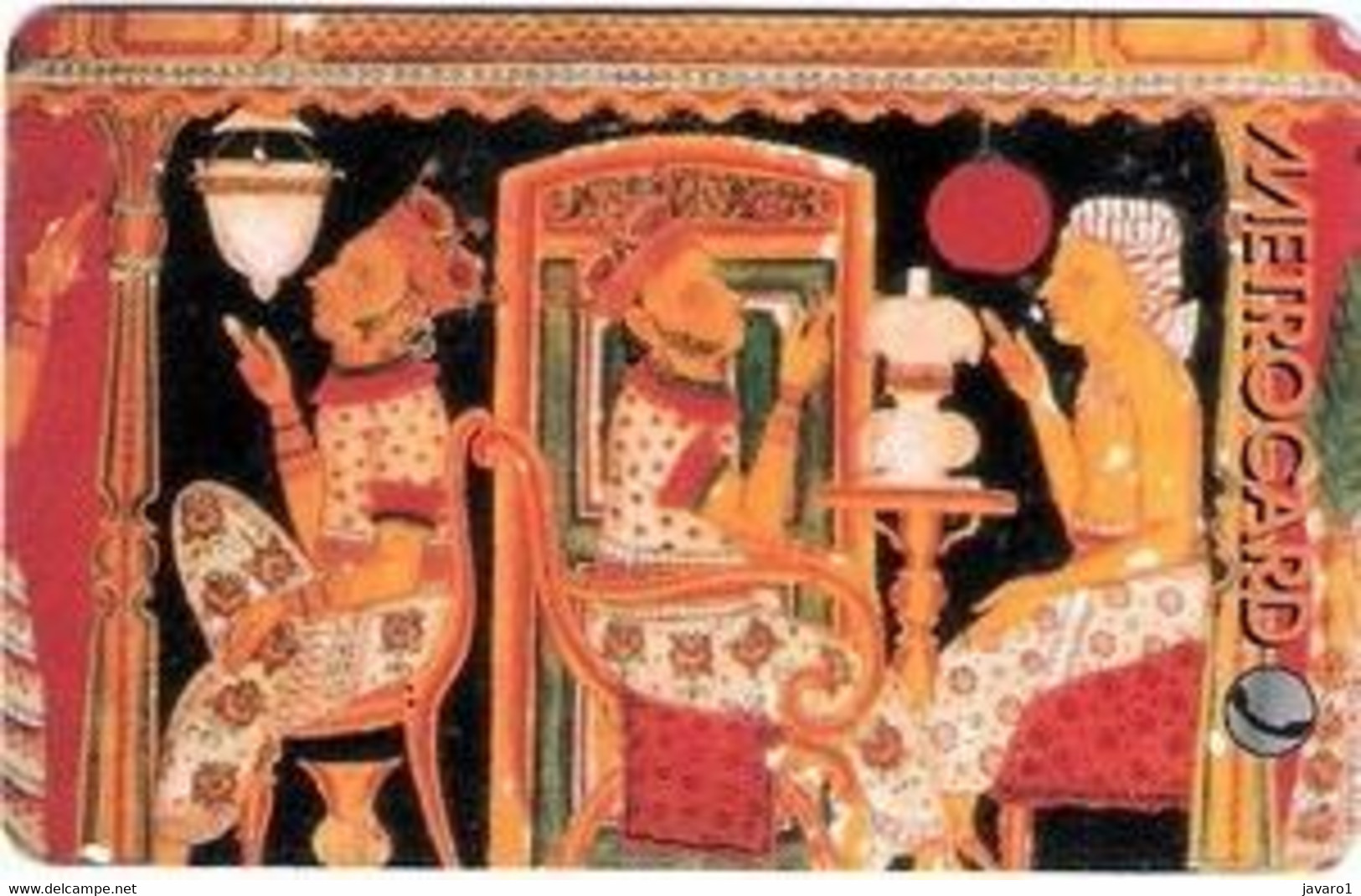 METROCARD : MET025 100 Temple Mural 1 (rev. Black) USED - Sri Lanka (Ceylon)