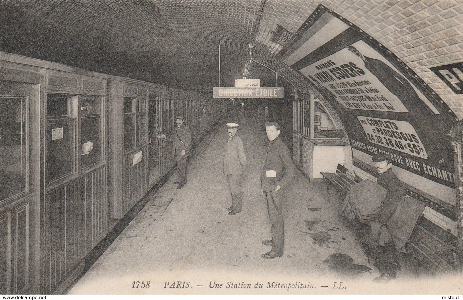 Paris - Une Station Du Métropolitain - écrite - 1909 - - Metro, Estaciones