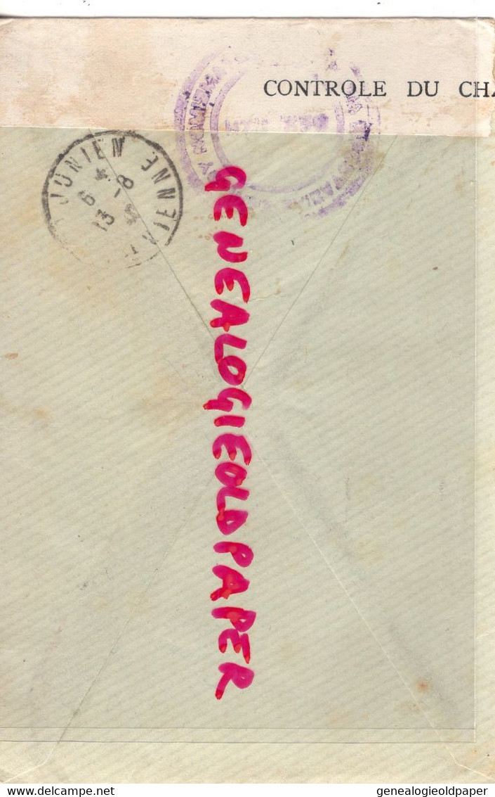 GRECE- THESSALONIKI-CENSURE ENVELOPPE H.A. ALTSHEY PARTHENON BUILDING-- PIERRE POINTU MEGISSERIE ST SAINT JUNIEN -1940 - Storia Postale