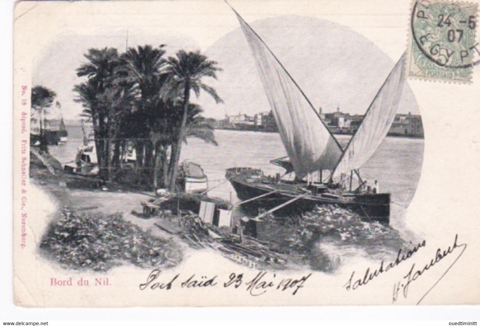 Felouque Sur Le Bord Du Nil, Egypte. - Voiliers