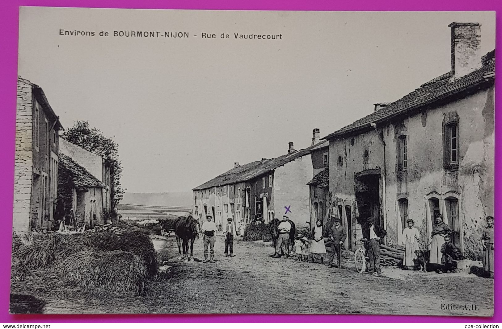 Cpa Nijon Rue De Vaudrecourt Carte Postale 52 Haute Marne Rare Proche Bourmont - Bourmont