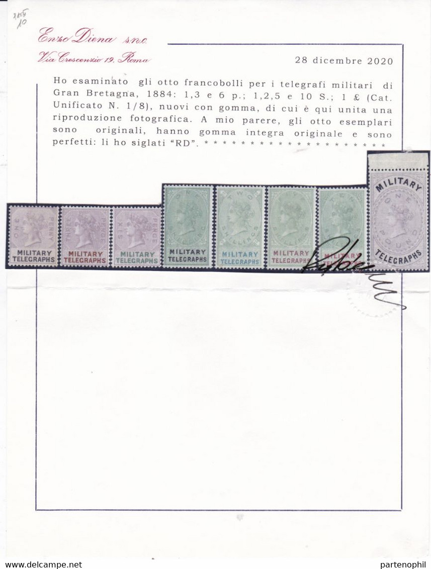 GRAN BRETAGNA 528 ** 1884 - Telegrafi Militari - Vittoria La Serie Che Fu Adoperata Per I Telegrafi Militari In Egitto E - Unused Stamps