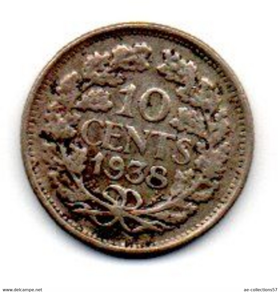 Pays -Bas - 10 Cents 1938 - TB+ - 10 Centavos