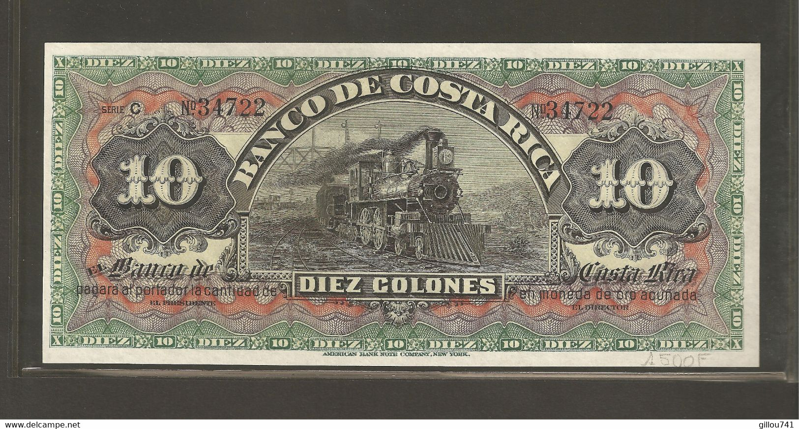 Costa Rica, 10 Costa Rican Colón, 1905 - Costa Rica