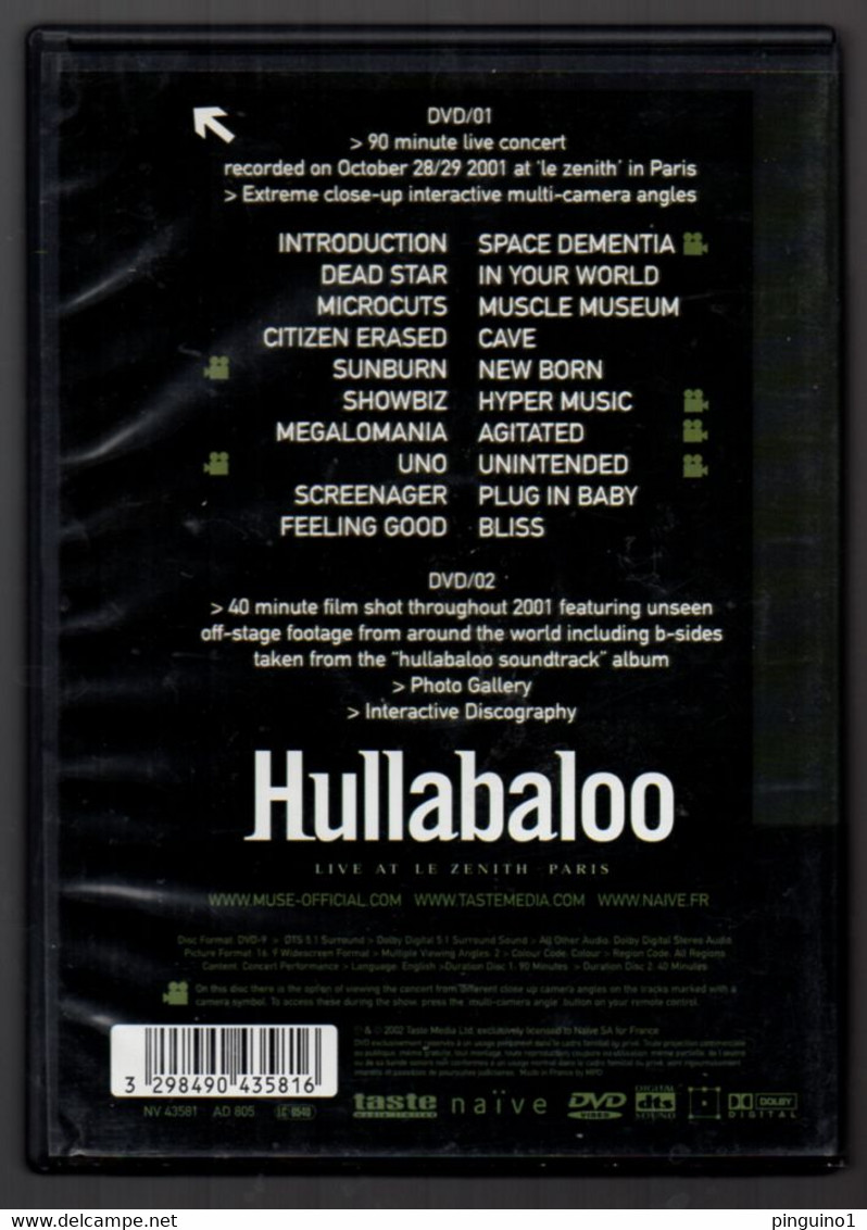 Muse Hullabaloo Live At Le Zenith Paris - DVD Musicaux