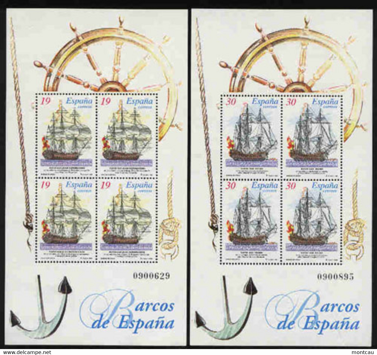 Spain 1995. Barcos De Epoca Ed 3352-53 (**) Mi BLK 57-58 - Nuevos