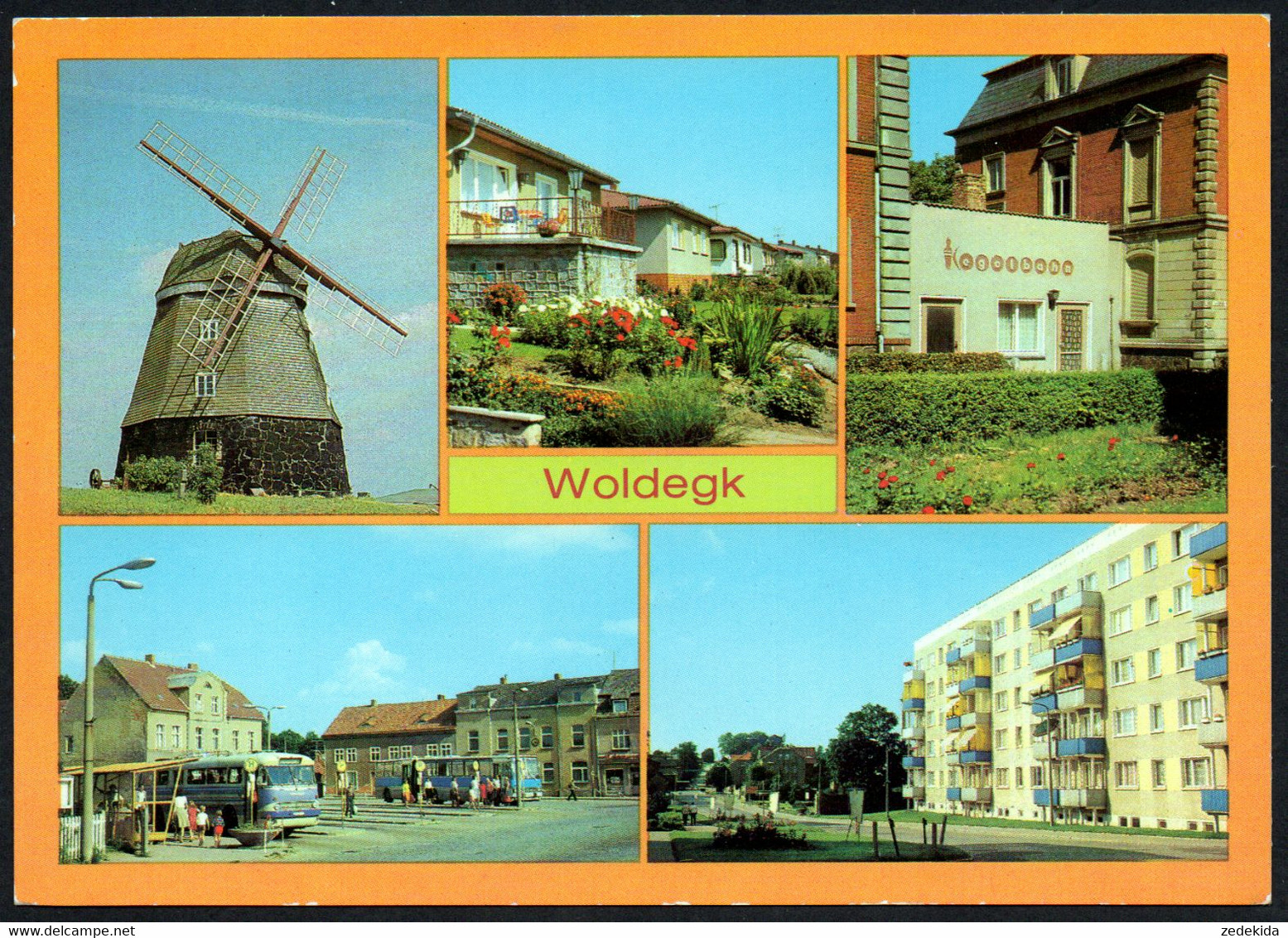 E7521 - TOP Woldegk - Busbahnhof Ikarus Omnibus - Windmühle - Bild Und Heimat Reichenbach - Strasburg