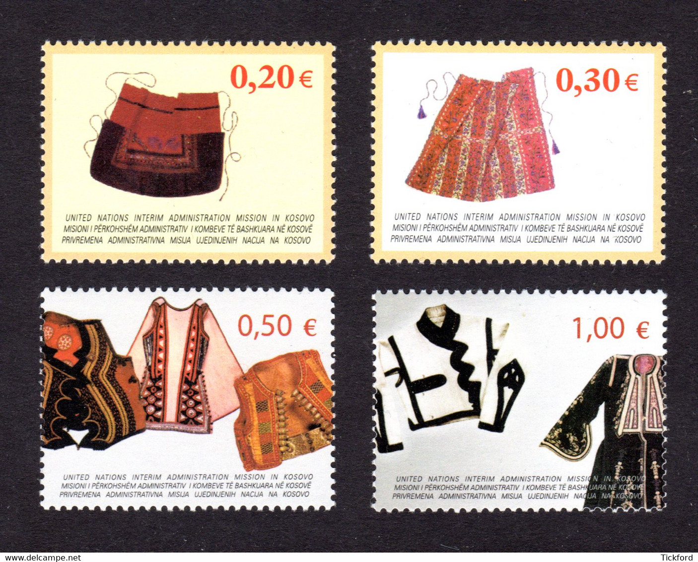 NATIONS-UNIES / KOSOVO- 2004  - Yvert N° 22/25 - NEUFS** LUXE/MNH - Série Complète 4 Valeurs, Costumes Traditionnels - Ungebraucht