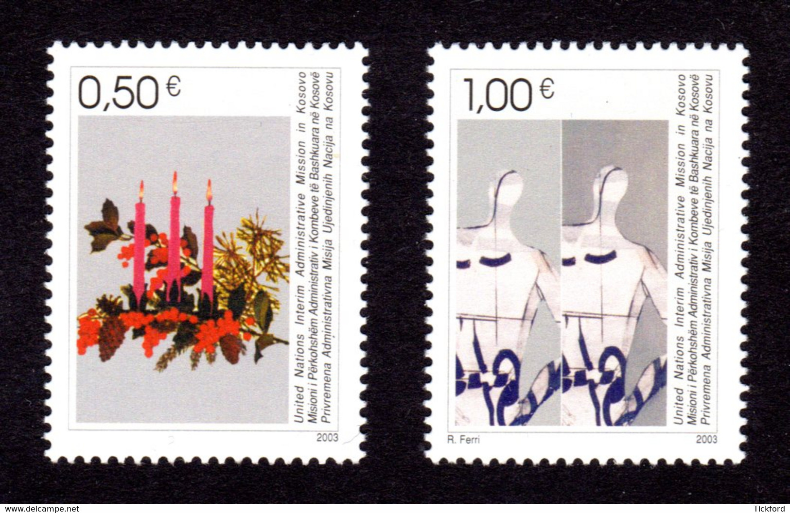 NATIONS-UNIES / KOSOVO - 2003 - Yvert N° 16/17 - NEUFS** LUXE/MNH - 2 Valeurs, Noël Et Nouvel An - Neufs