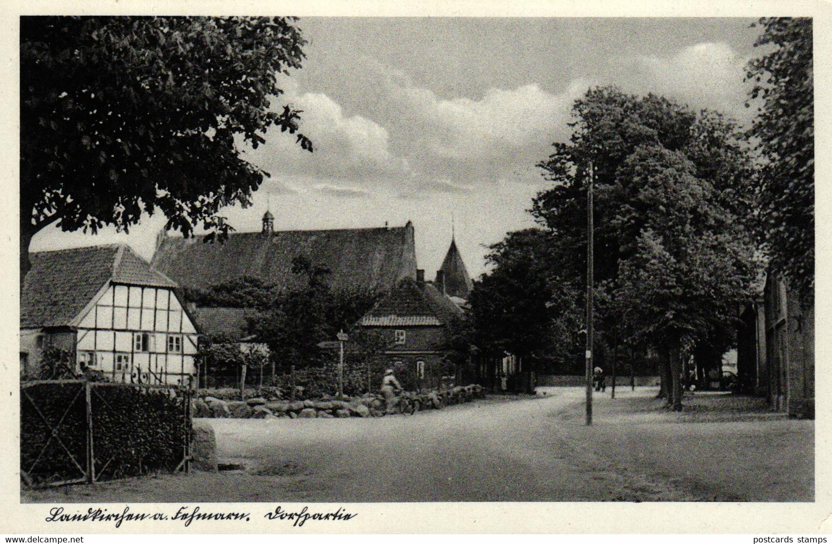 Landkirchen / Fehmarn, Dorfpartie, Ca.  40er/50er Jahre - Fehmarn