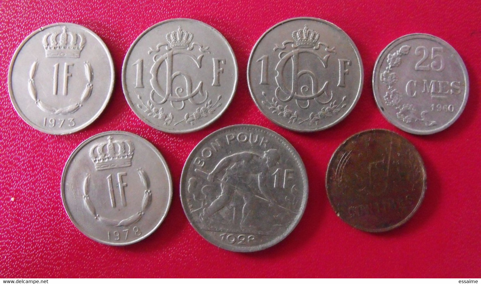 Lot De 7 Pièces Du Luxembourg Letzeburg 1928/1978. 5, 25 Centimes, 1 Franc - Luxemburgo