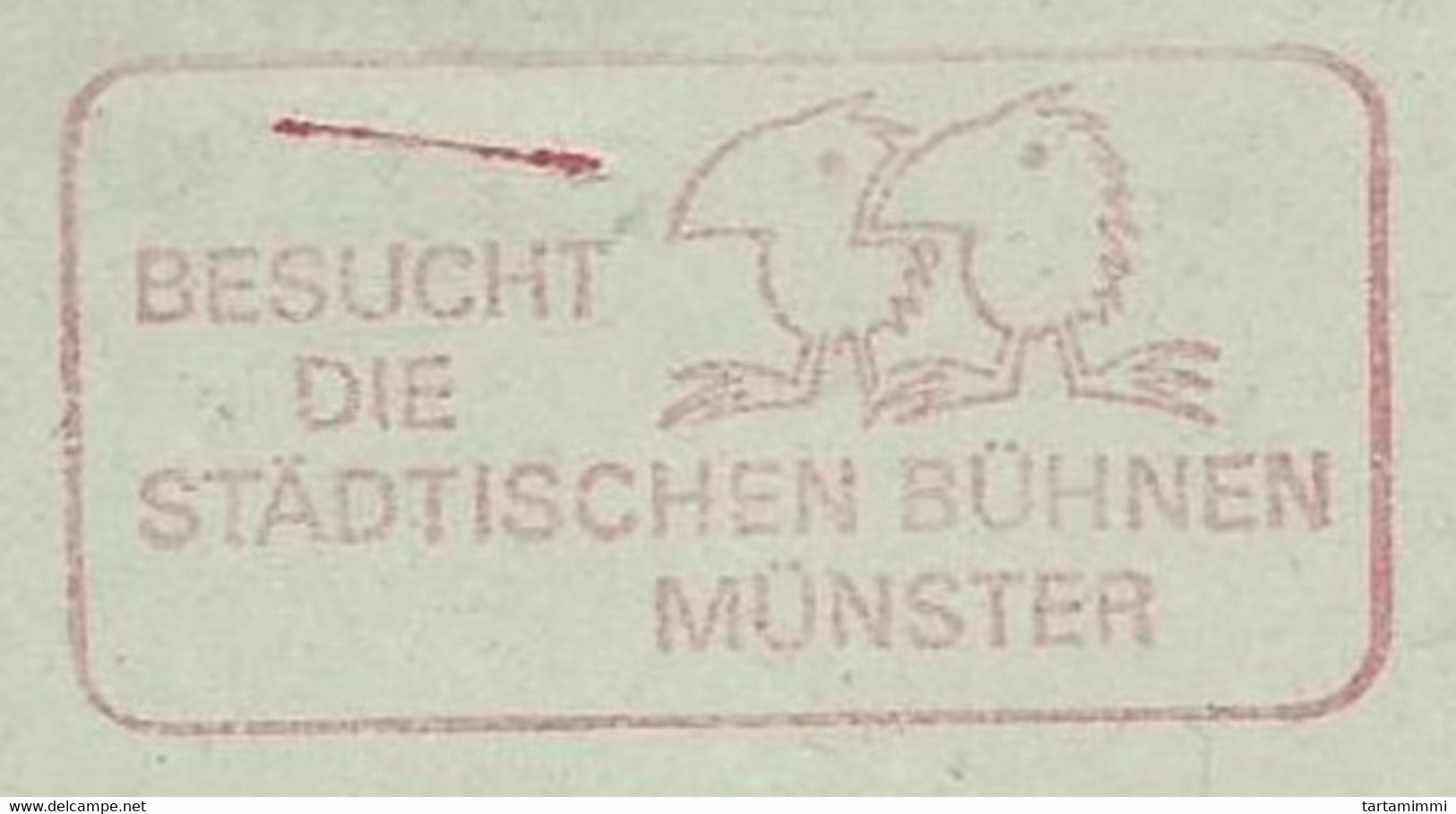 EMA METER STAMP FREISTEMPEL GERMANY 1989 BIRDS BESUCH DIE STADTSCHEN BUHNEN MUNSTER - Mechanical Postmarks (Advertisement)