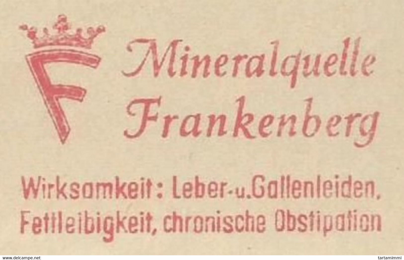 EMA METER STAMP FREISTEMPEL GERMANY 1963 MINERALQUELLE Naturally Springs That Produce Water-containing Minerals - Afstempelingen & Vlagstempels