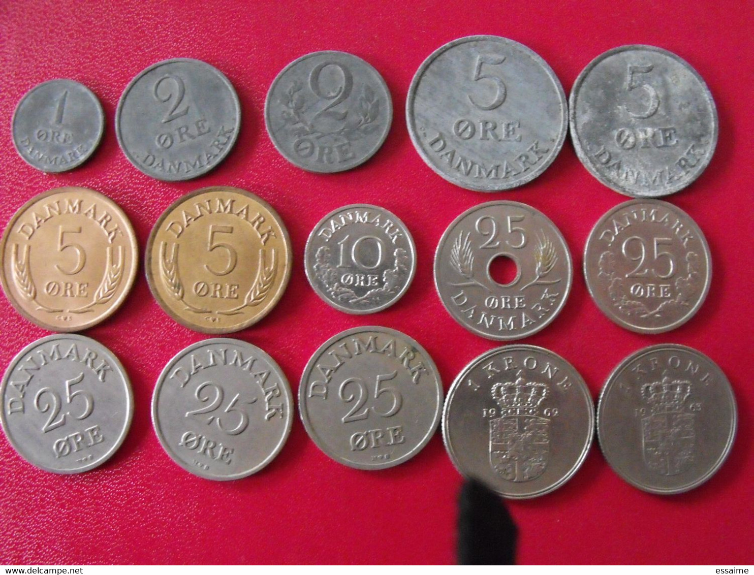 Lot De 15 Pièces De Suède. 1, 2, 5, 25 Ore , 1 Krone. 1943/1967 - Danemark