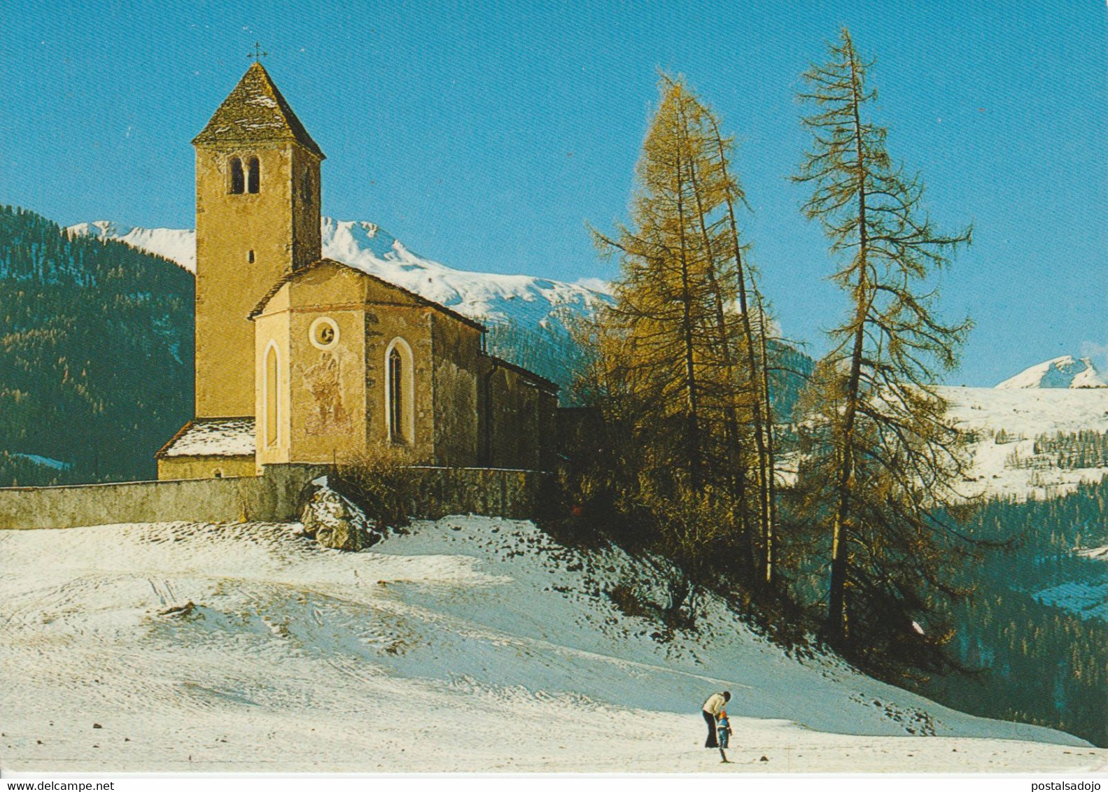 (CH886) LANTSCH / LENZ . MARIENKIRCHE MIT PIZ BEVERIN - Bever