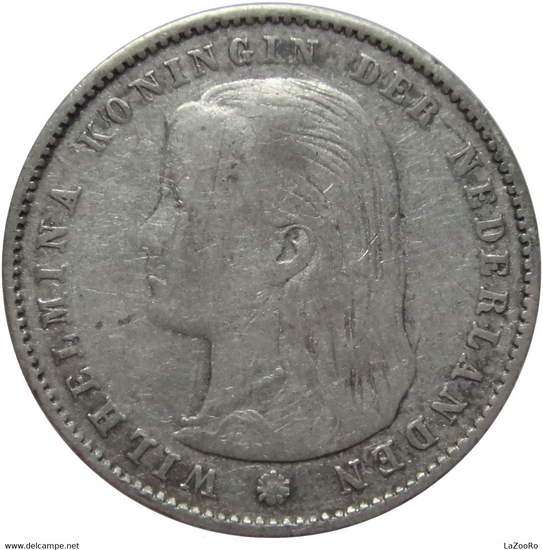 LaZooRo: Netherlands 25 Cents 1897 VF / XF - Silver - 25 Centavos