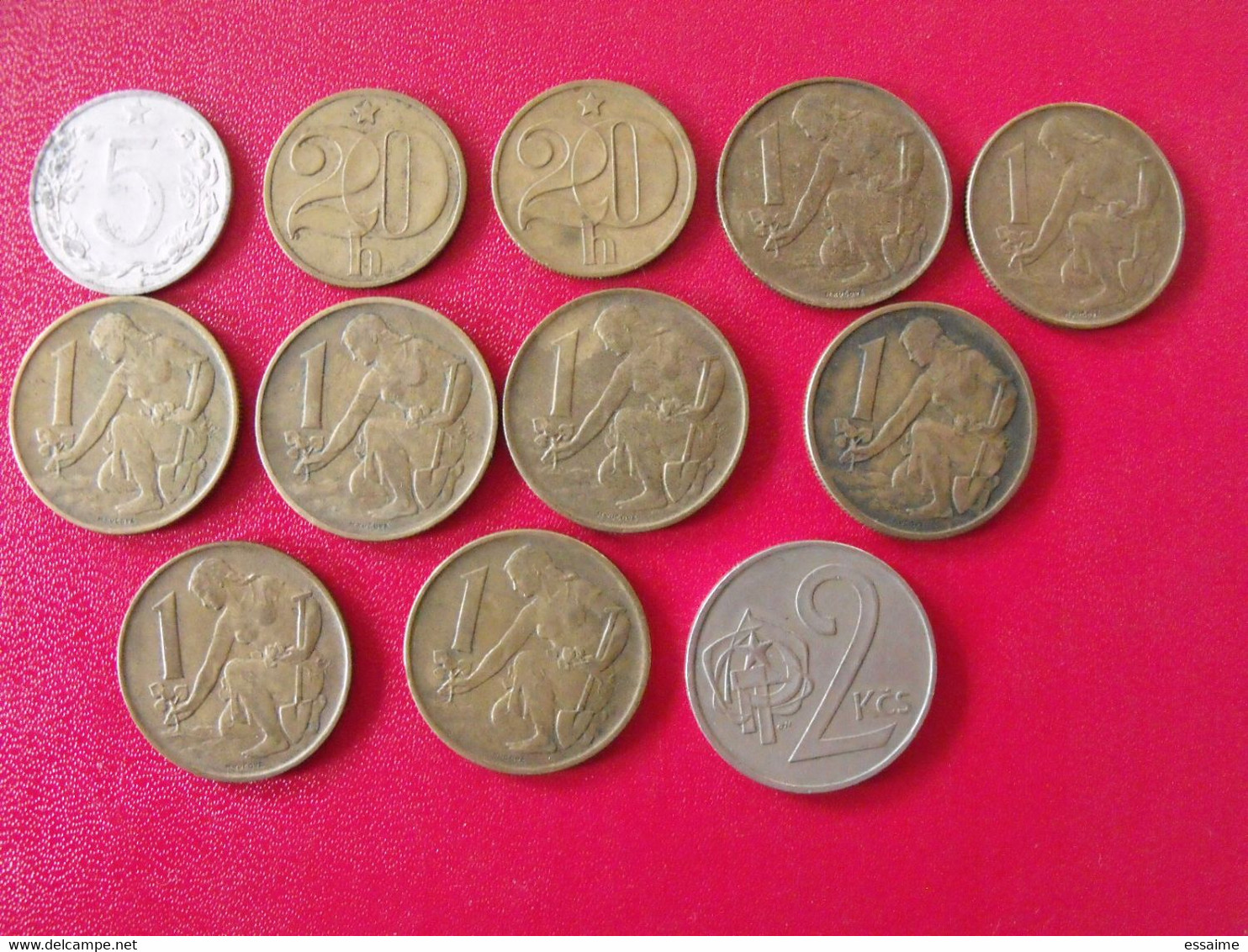 Lot De 12 Pièces De Tchécoslovaquie. 5, 20 H. 1, 2 Kcs. 1953/1992 - Czechoslovakia