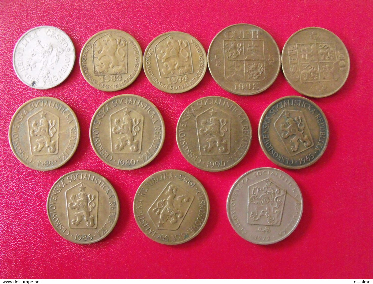 Lot De 12 Pièces De Tchécoslovaquie. 5, 20 H. 1, 2 Kcs. 1953/1992 - Czechoslovakia