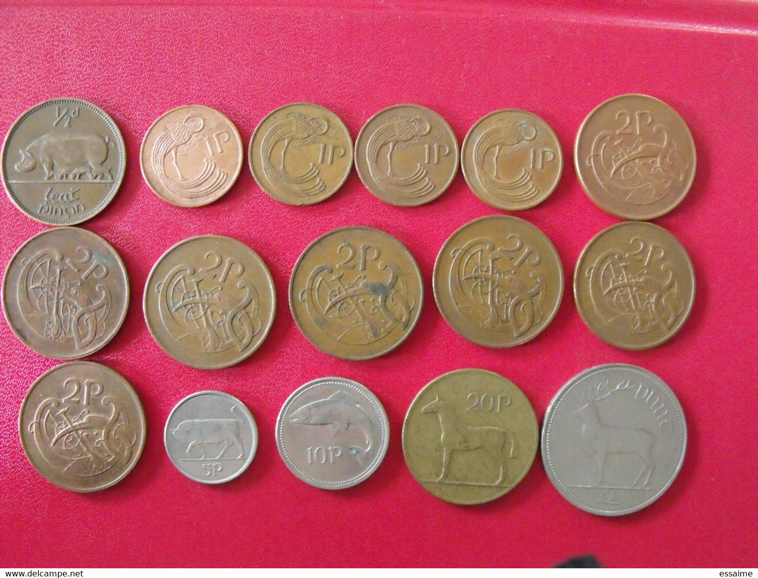 Lot De 16 Pièces D'Irlande. Eire. 1/2, 1, 2, 5, 10, 20 P, 1£. 1928/1995 - Ierland