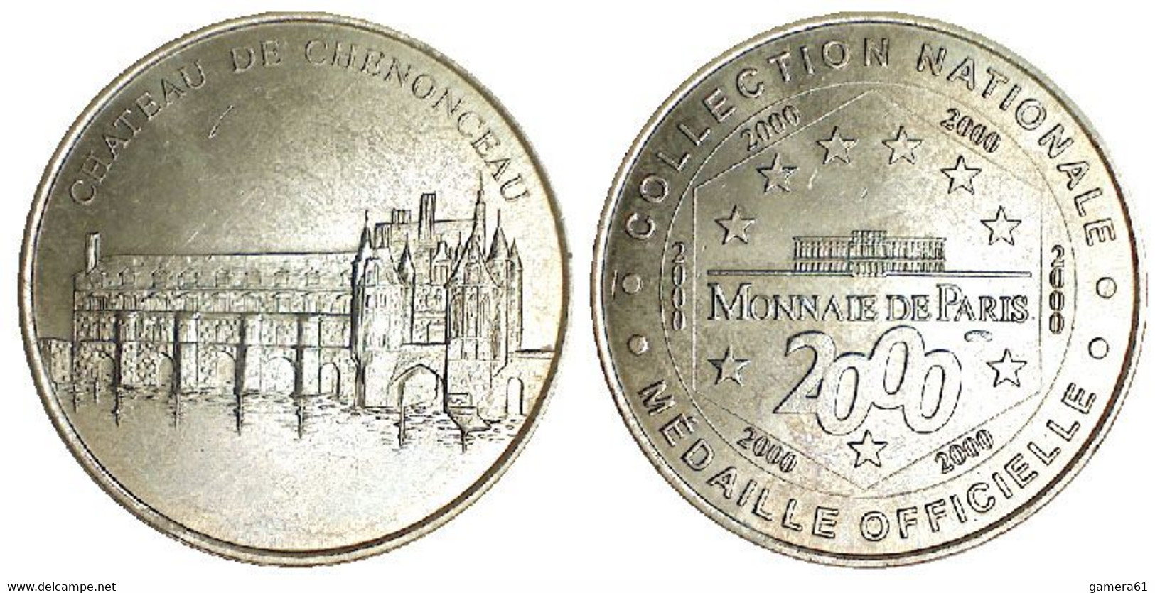 00760 GETTONE TOKEN JETON FICHA MONNAIE DE PARIS MDP CHATEAU DE CHENONCEAU 2000 - 2000