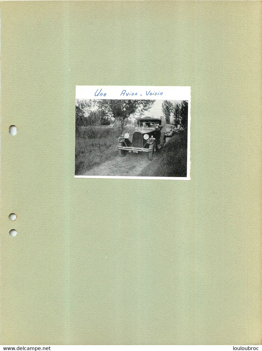 AUTOMOBILE AVION VOISIN EXTRAIT DE JOURNAL COLLE SUR CARTON 21 X 27 CM - Voitures