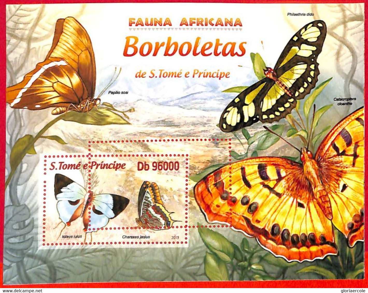 A3184 - SAO TOME & PRINCIPE, ERROR MISSPERF, Souvenir Sheet: 2013, Butterflies - Butterflies