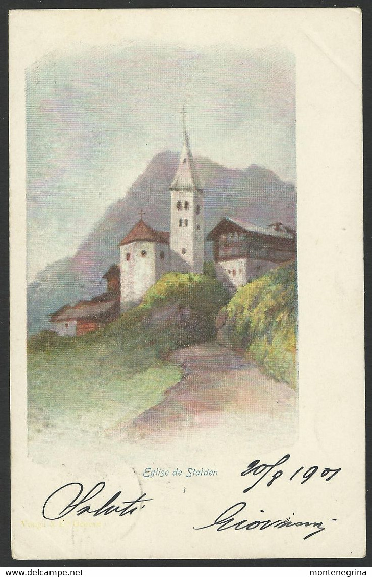 EGLISE DE STALDEN 1901 Old Postcard (see Sales Conditions) 03539 - Stalden