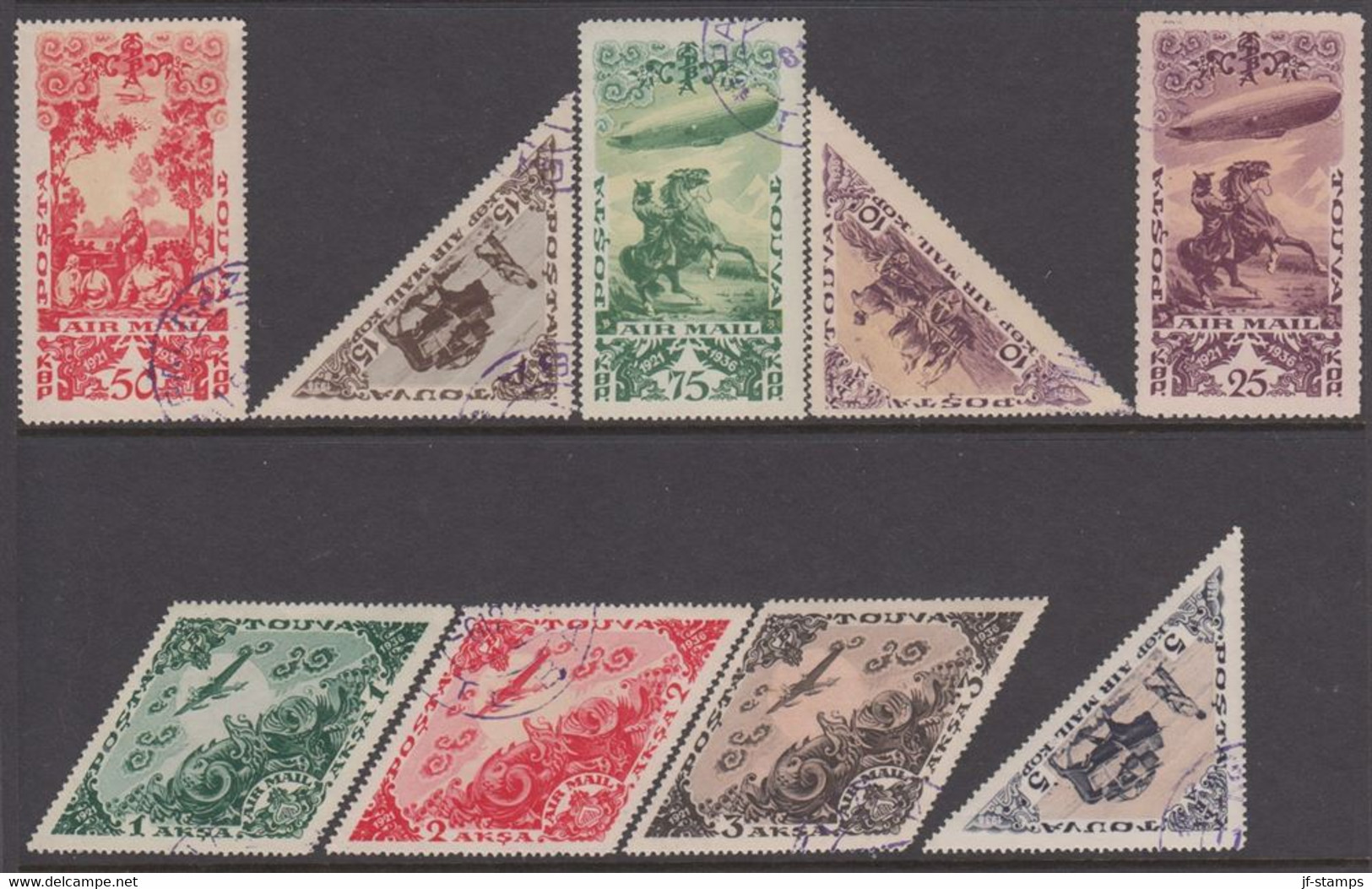 1936. POSTA TOUVA. 9 Ex. AIR MAIL () - JF413755 - Tuva