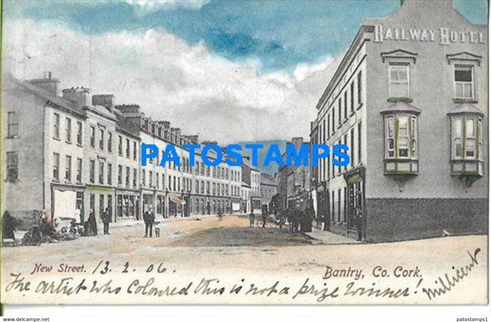 152057 IRELAND CO. CORK BANTRY NEW STREET STAMP UK CIRCULATED TO FRANCE POSTAL POSTCARD - Autres & Non Classés