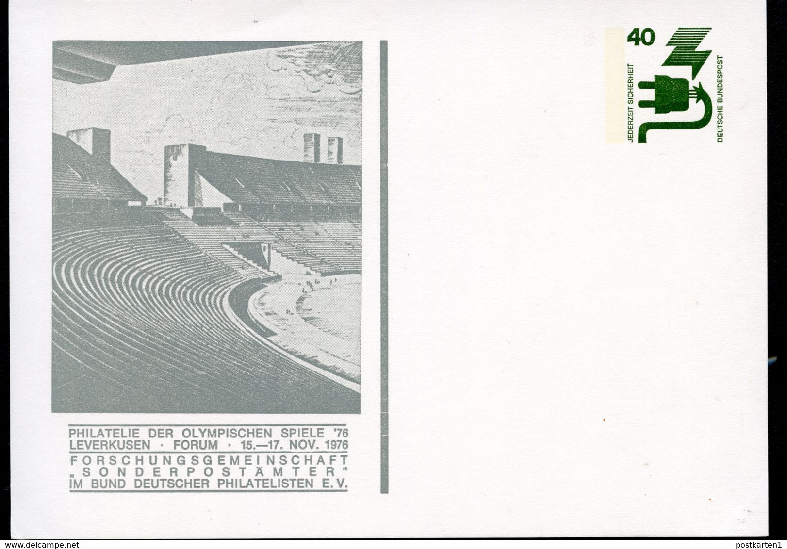 Bund PP69 D2/014  PHILATELIE OLYMPISCHE SPIELE LEVERKUSEN 1976 - Private Postcards - Mint