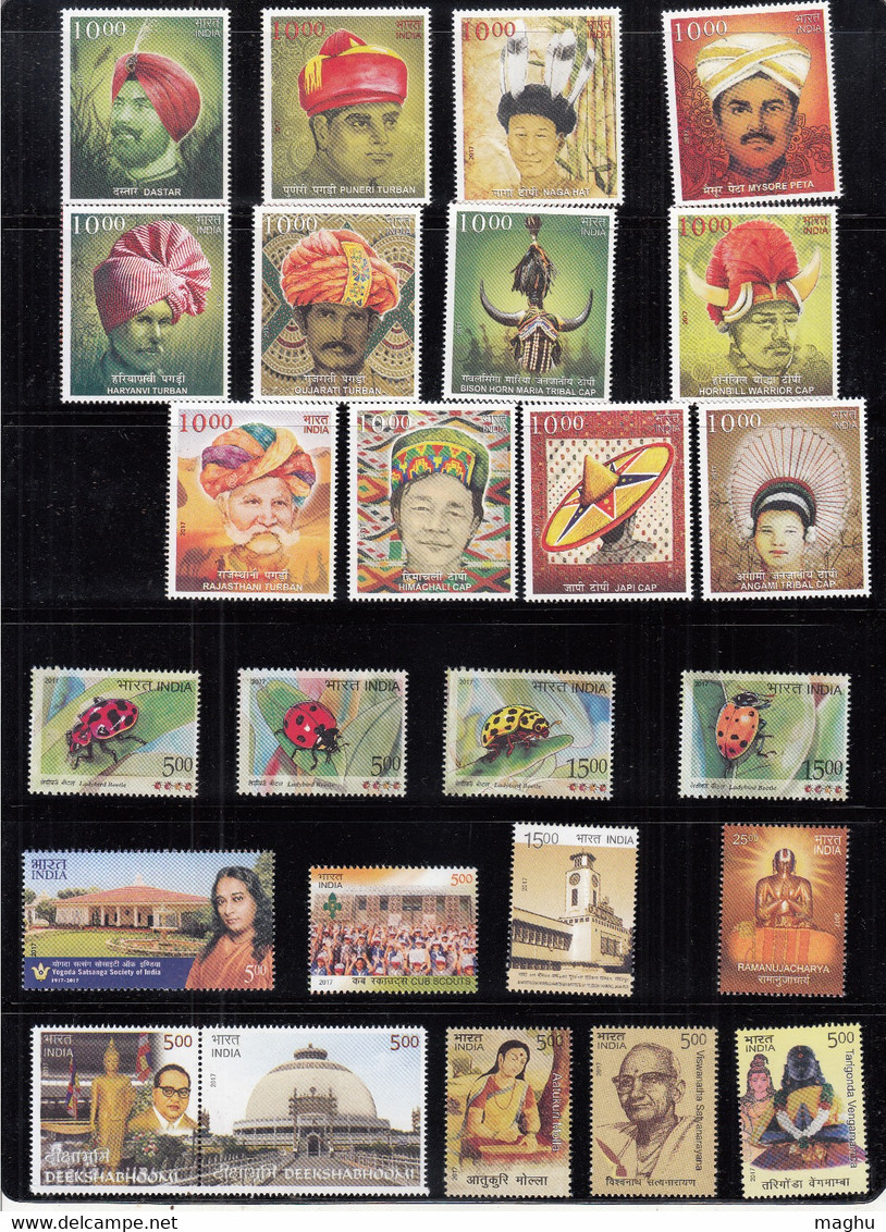 India MNH 2017, Year Pack, Complete Year, (13 Scans) - Komplette Jahrgänge