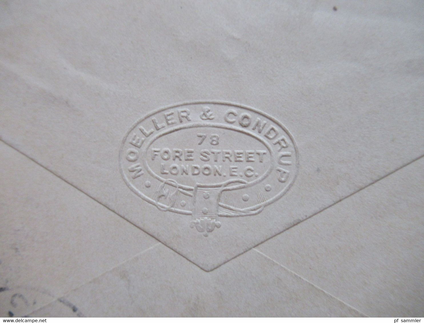 GB 1898 Michel Nr. 65 Waagerechtes Paar MiF Mit Nr. 86 Geprägter Umschlag Moeller & Condrup 78 Fore Street London - Covers & Documents