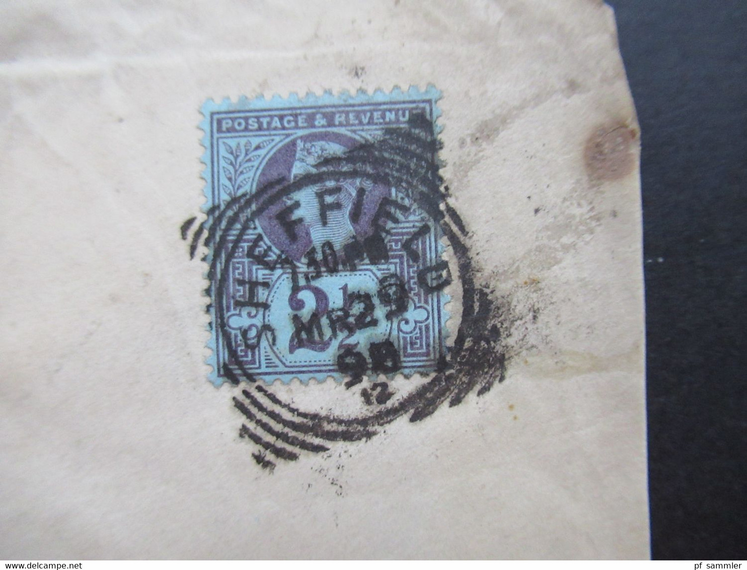 GB 1898 Michel Nr. 89 EF Stempel Sheffield Umschlag Marsh Brother & Co. Ponds Steel Works Sheffield - Ohne Zuordnung