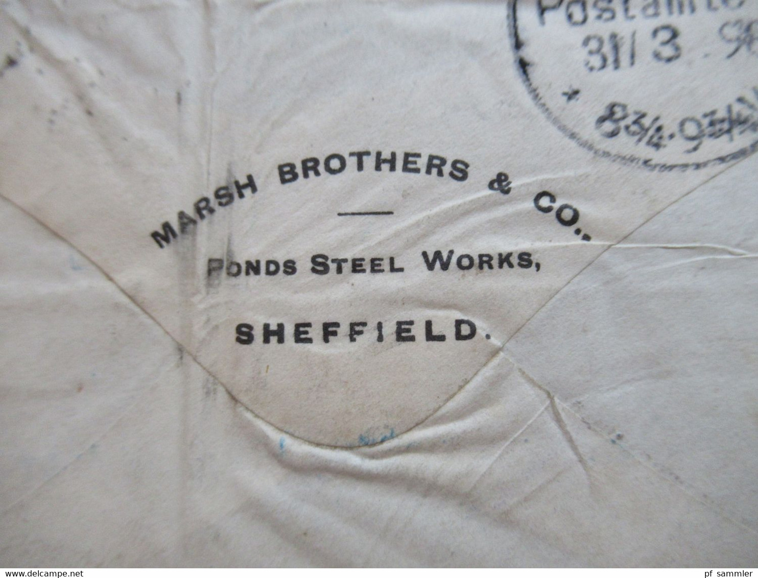 GB 1898 Michel Nr. 89 EF Stempel Sheffield Umschlag Marsh Brother & Co. Ponds Steel Works Sheffield - Unclassified