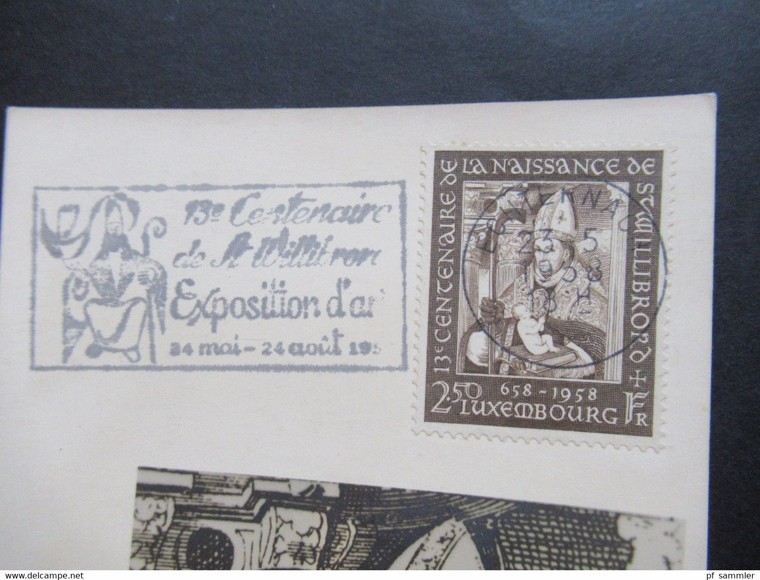 Luxemburg 23.5.1958 Geburtstag Des Hl. Willibrord Nr. 584 Mit Sondestempel / Maximumkarte / MK - Lettres & Documents