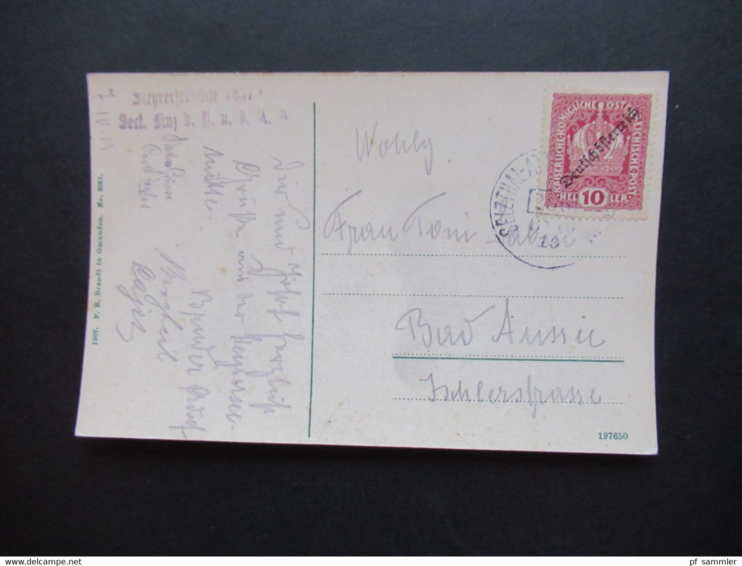 Österreich 1919 AK Steyrsee Mit Traweng Im Todten Gebirge Bahnpost Stempel Selzthal....Nr. 266 - Storia Postale