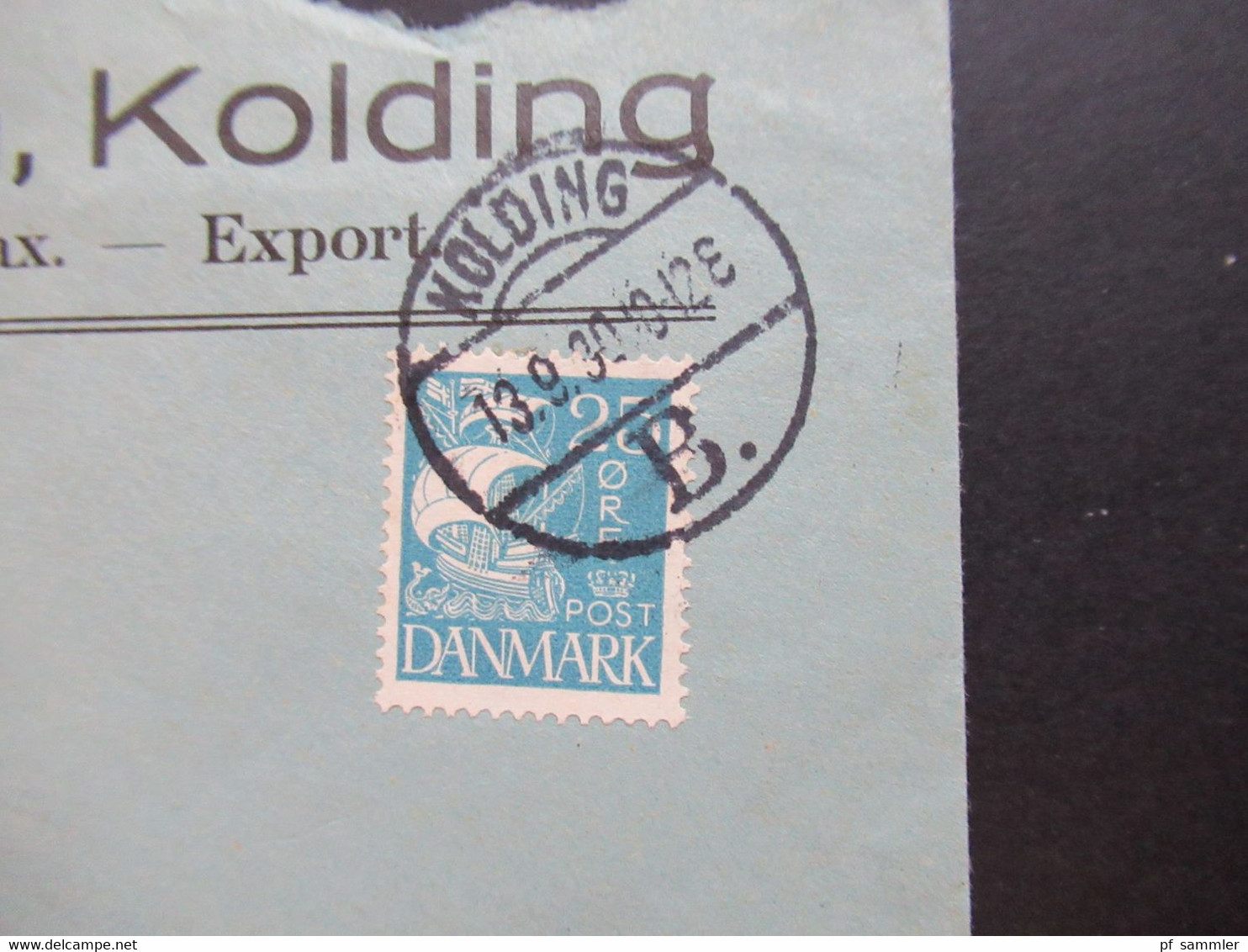 Dänemark 1930 Umschlag P. Christensen Kolding Aal, Orred & Lax An Hamburger Fisch Auktion St. Pauli Fischmarkt - Cartas & Documentos