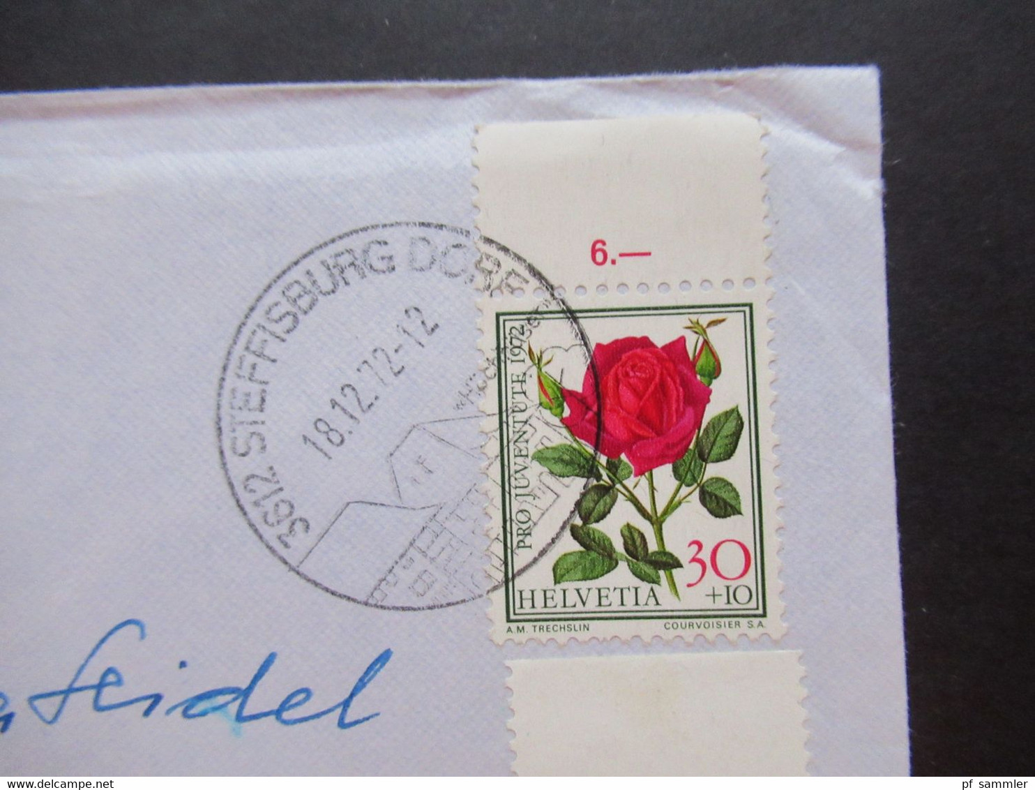 Schweiz 1972 Pro Juventute Rosen Nr. 985 / 986 Vom Oberrand Sonderstempel Steffisburg Dorf - Briefe U. Dokumente