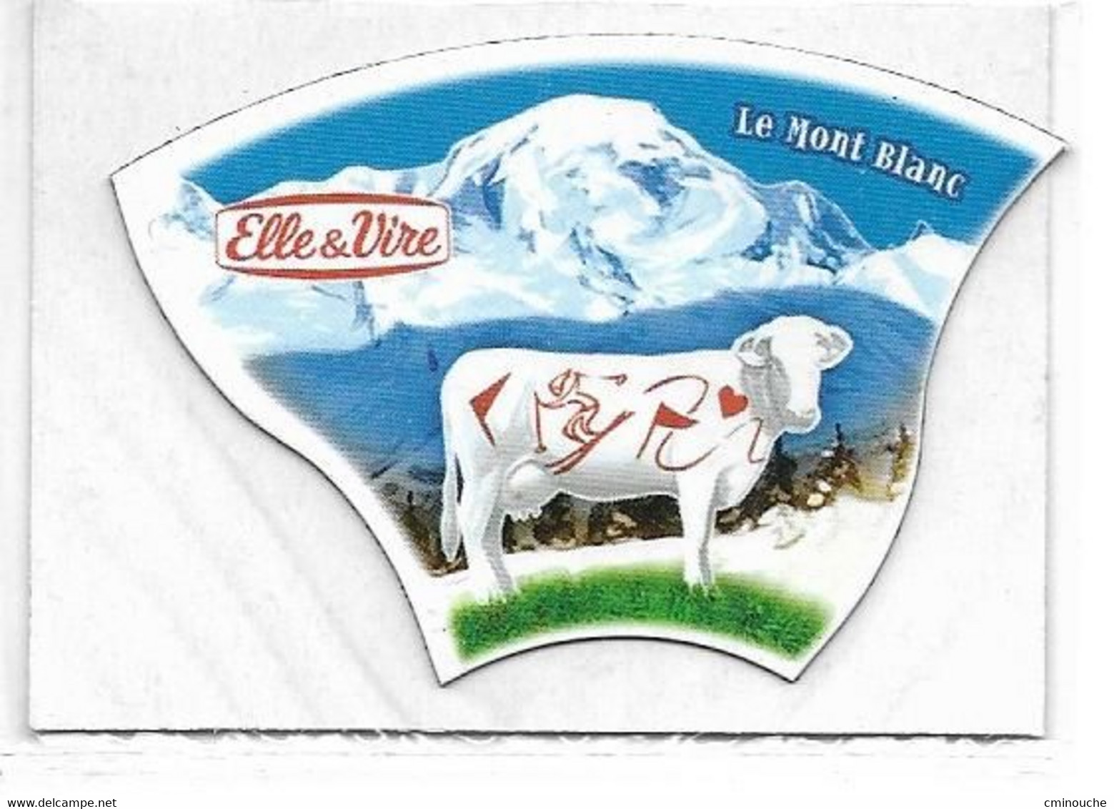 Magnet Elle Et Vire, Vache, Mont Blanc, Montagne, Ski - Animali & Fauna