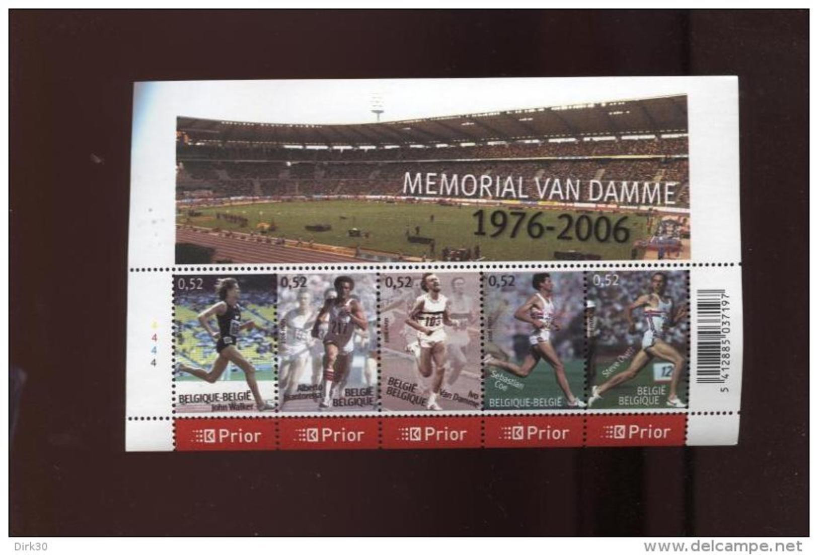 Belgie Blok Feuillet BL129 Athletics Sports Memorial Van Damme PLAATNUMMER 1  Onder Postprijs Sous Faciale !!! - 1961-2001