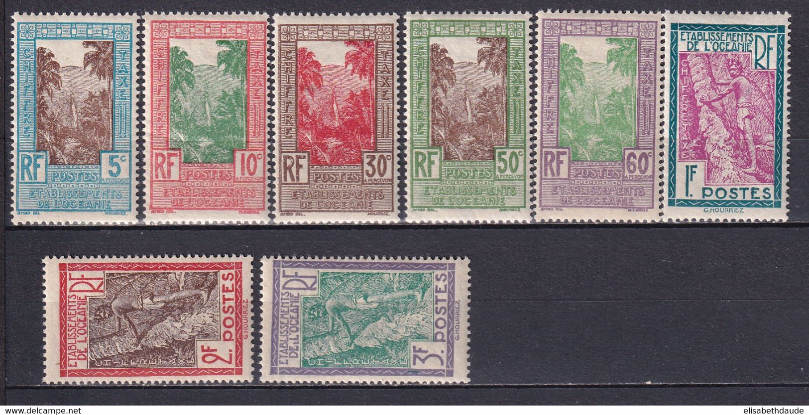 OCEANIE -1929 - TAXE YVERT N°10/17 * MLH - COTE = 20 EUR. - Nuevos