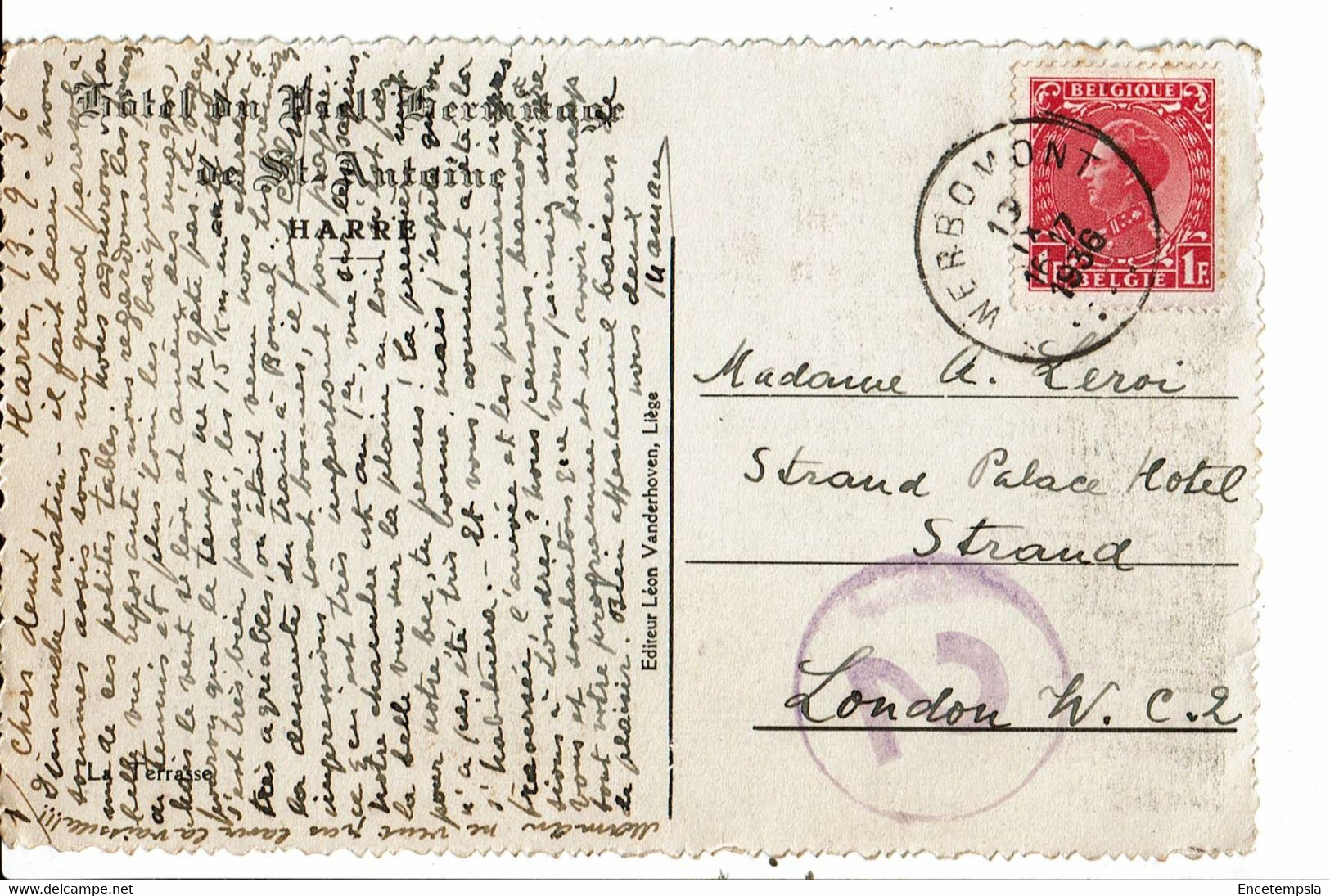 CPA-Carte Postale Belgique-Harre  Hôtel Du Viel  Hermitage De Saint Antoine Terrasse-1936 -VM26782m - Manhay