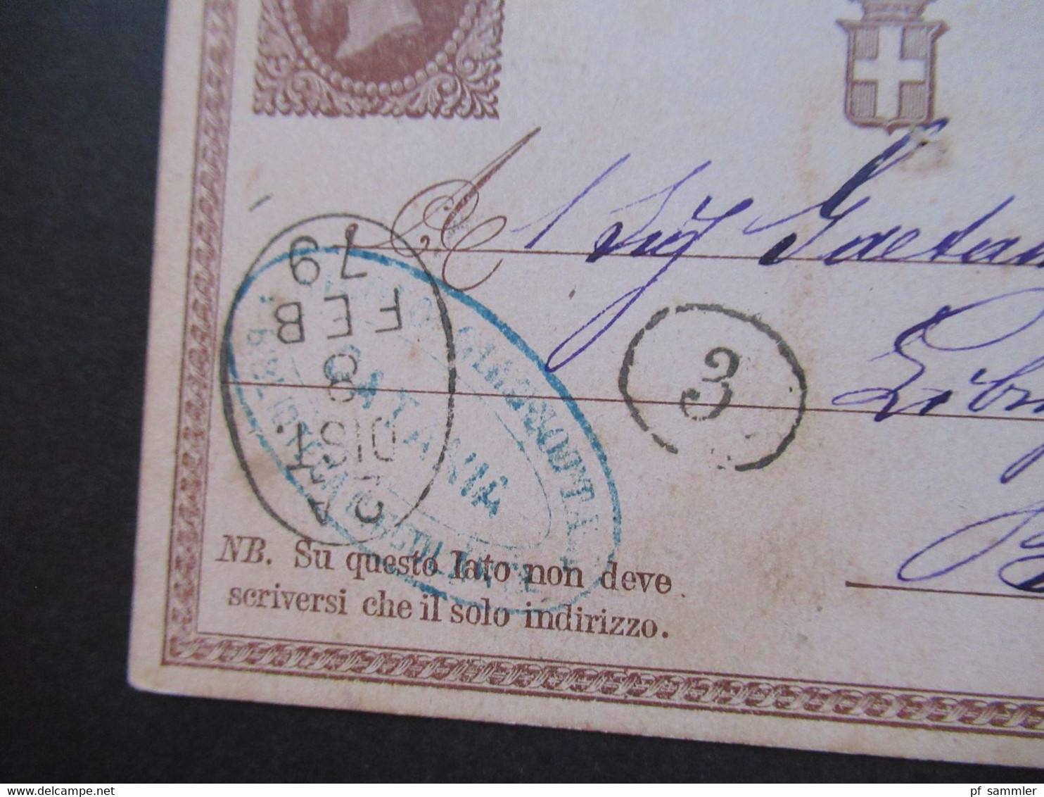 Italien 6.2.1879 Ganzsache P2 ?! Stempel K1 Catania Nach Bologna Gesendet - Postwaardestukken