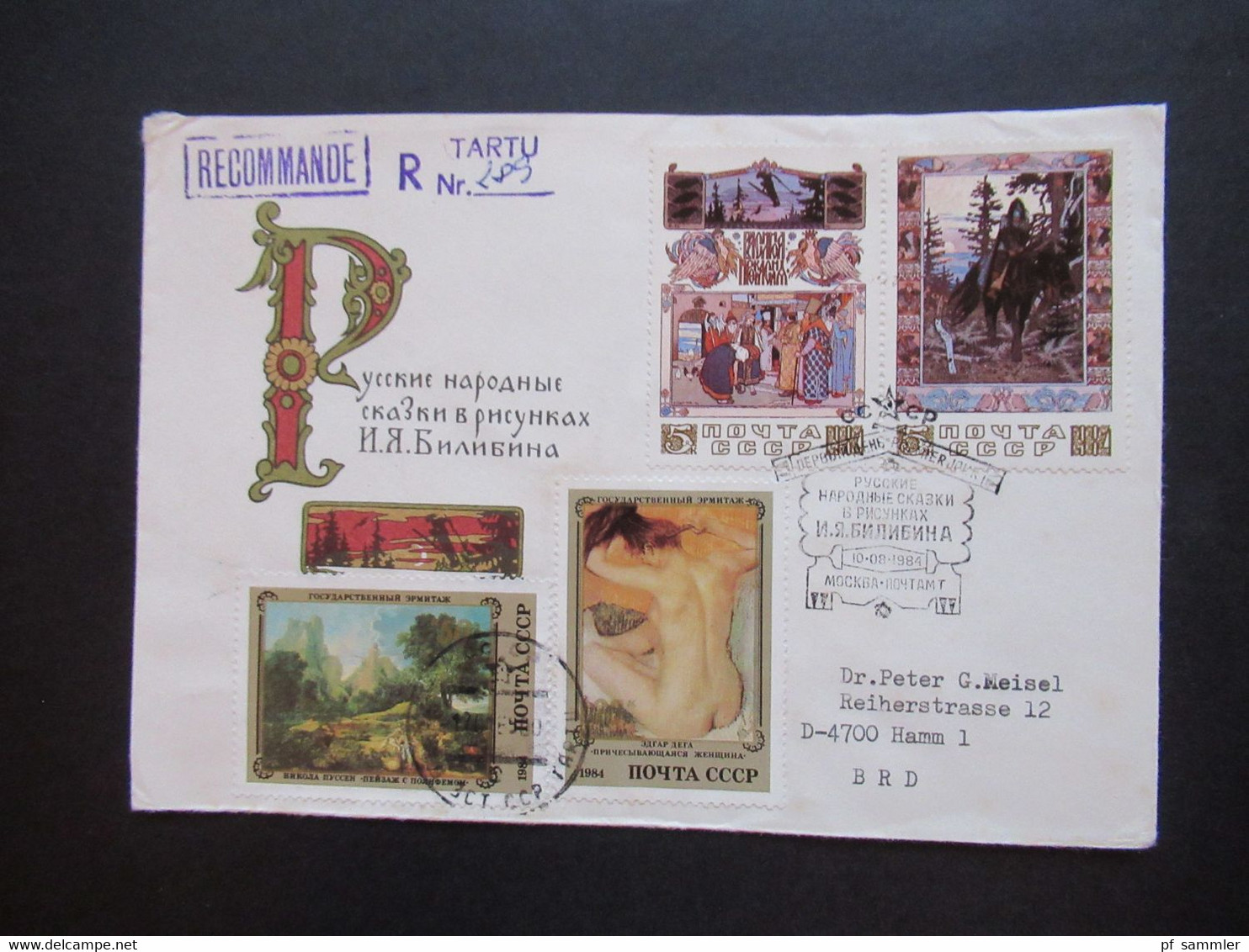 UdSSR / Estland 1984 Einscheiben Recommande Tartu Sonderbeleg / Sonderstempel Nach Hamm BRD Gesendet - Covers & Documents