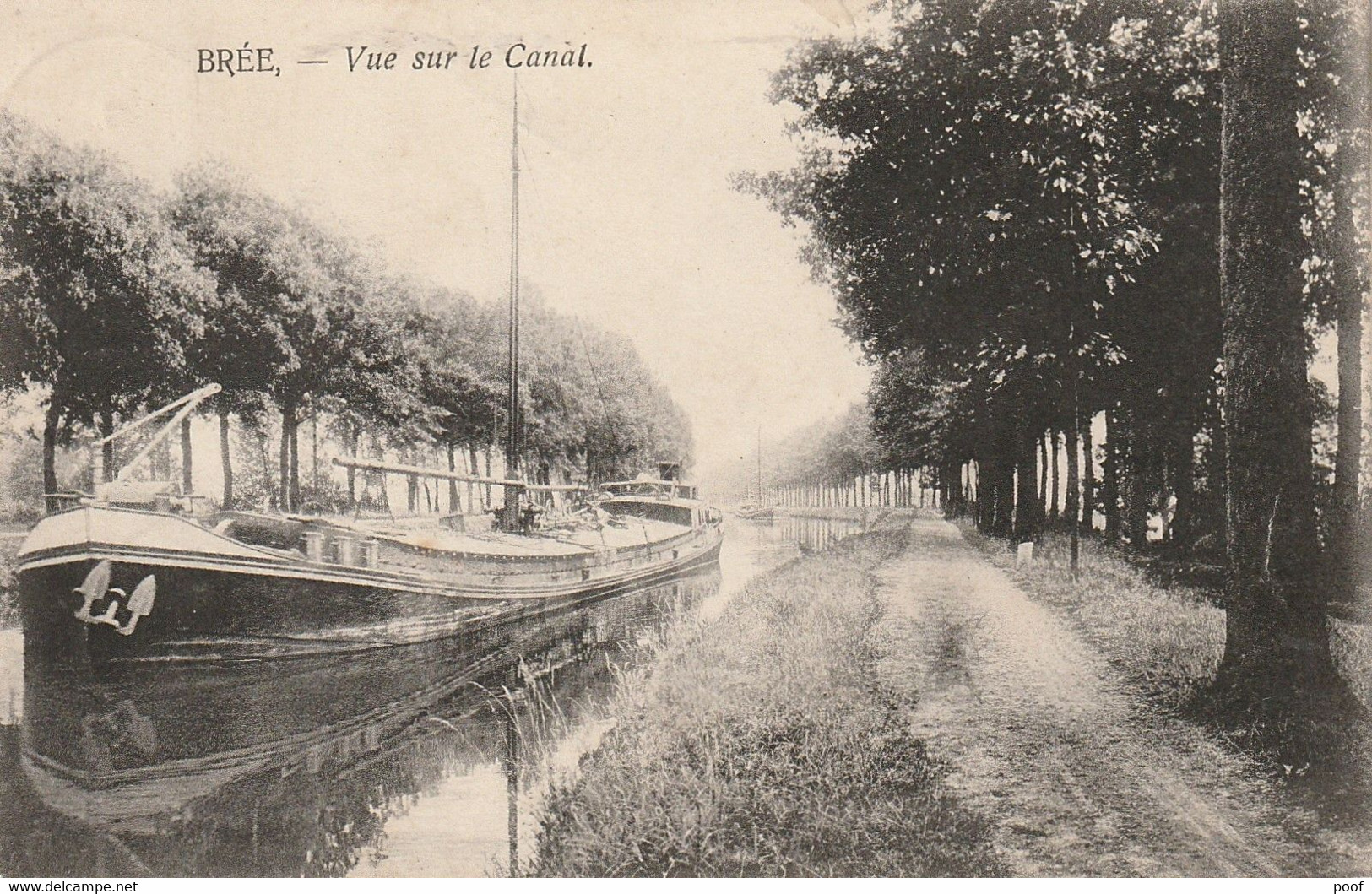 Bree : Vue Sur Le Canal 1919 ( Met Binnenschipper ?) - Bree