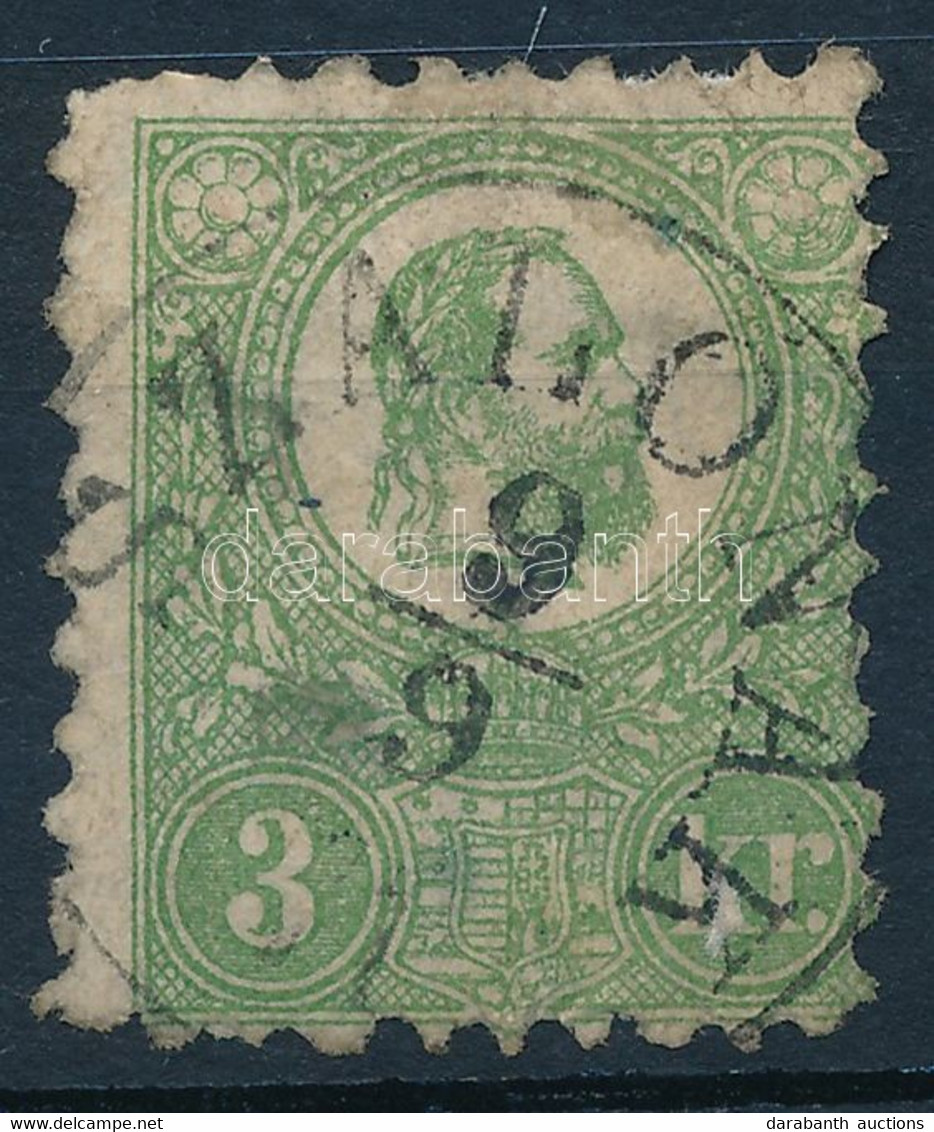 O 1871 Kőnyomat 3kr "SZALÓNAK" (140.000) (foghibák, Papírelvékonyodás /short Perfs, Thin Paper) - Altri & Non Classificati