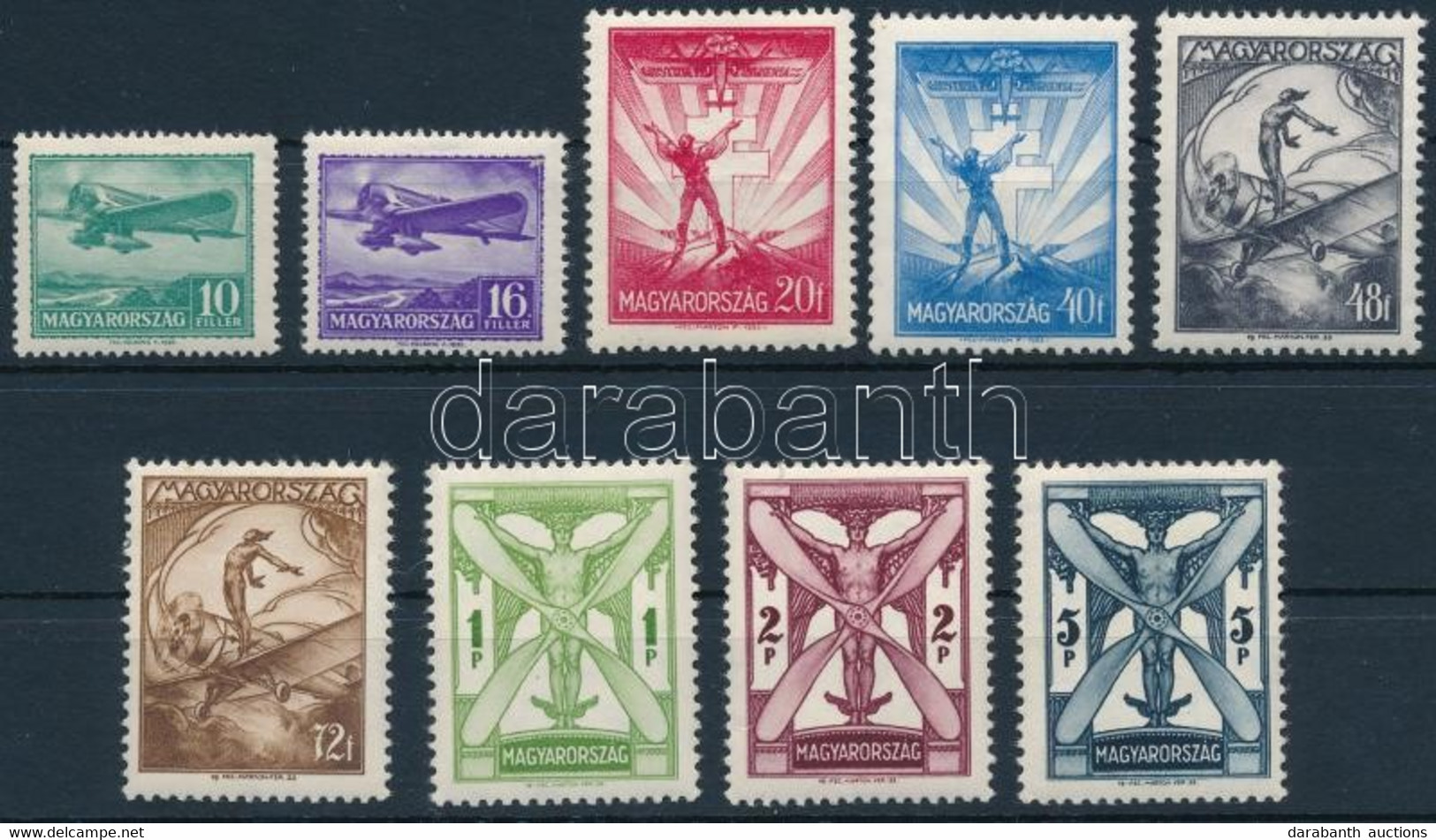 ** 1933 Repülő Sor, 16f és 48f Falcos / Hinged (78.500) - Otros & Sin Clasificación