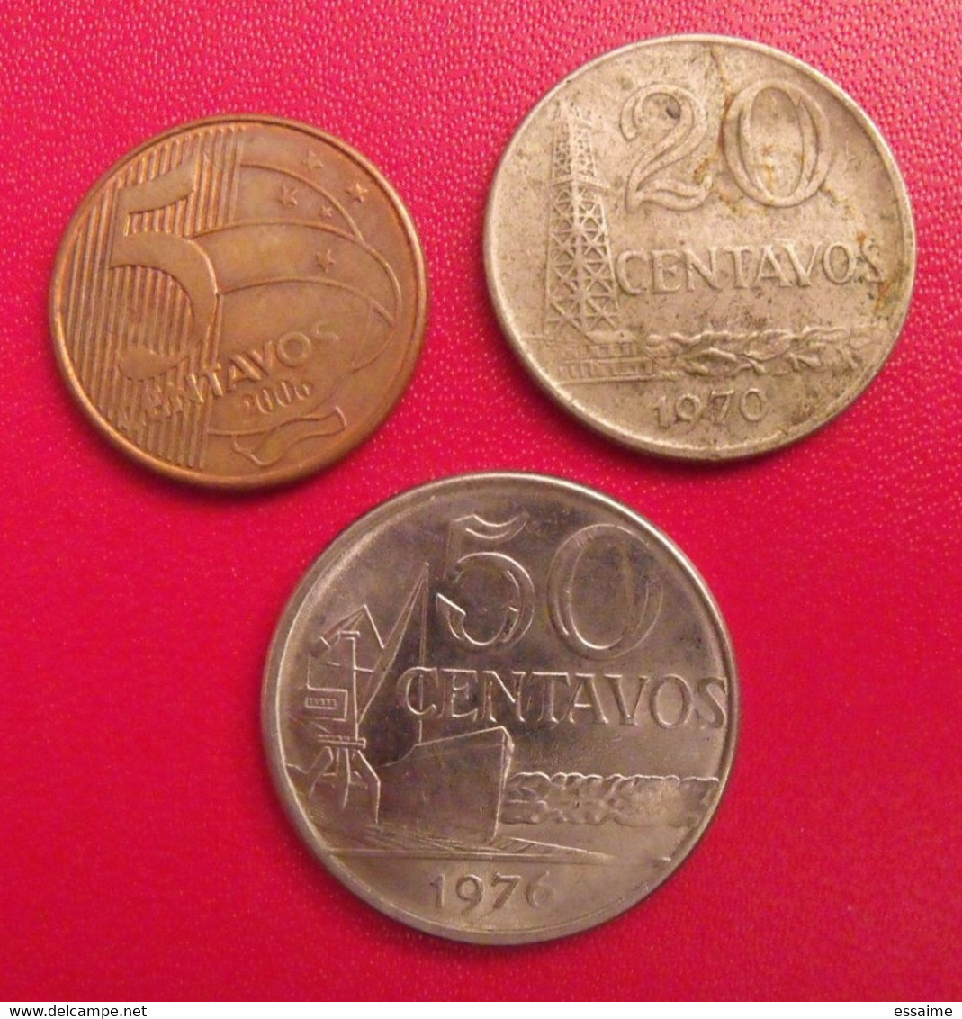 Lot De 3 Pièces Du Brésil Brazil. 5, 20, 50 Centavos 1970/2006 - Brazil